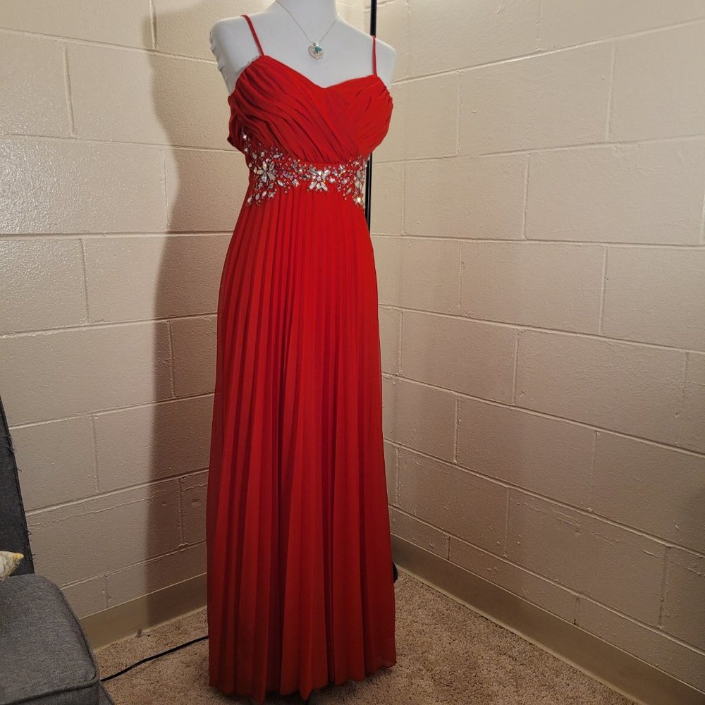 Beautiful Red Jeweled/Beaded Prom Dress